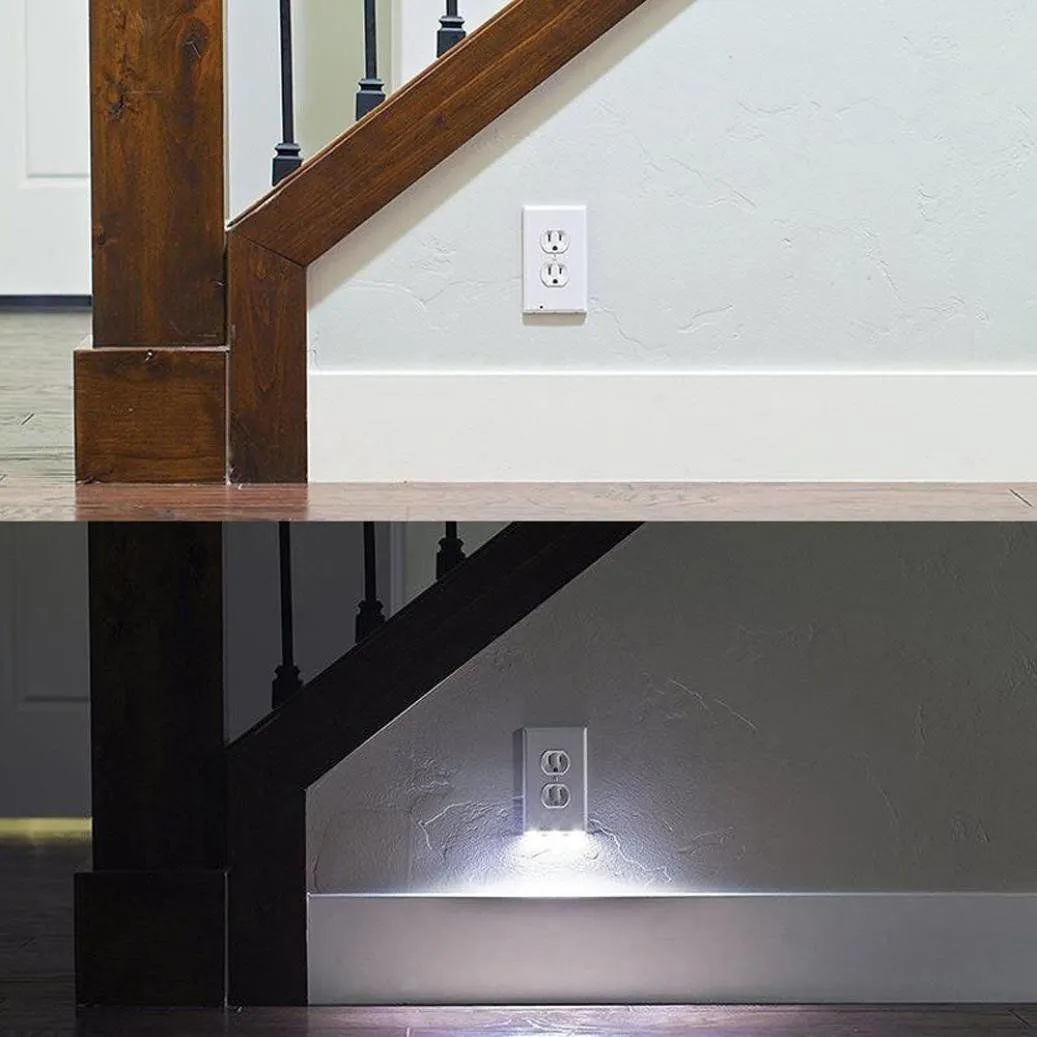 Outlet Wall Plate with Night Light - No Batteries or Wires